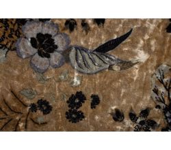 Velours Print, Flowers, Camel