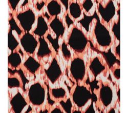 Cotton/Sp Sateen Print, Shapes, Peach