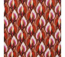 Cotton/Sp Sateen Print, Ikat, Caramel