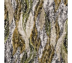 Cotton/Sp Sateen Print, Leaves, Khaki