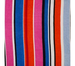 Poly Satin Print, Stripes, Fuchsia