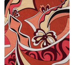 Poly Satin Print, Flower, Caramel