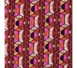 Viscose Chally, Graphic, Wine Red