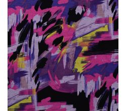 Viscose/Sp Jersey Print, Paint Stripes, Purple