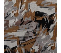 Viscose/Sp Jersey Print, Paint Stripes, Caramel