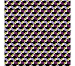 Bengaline Print, Graphic Cubes, Purple