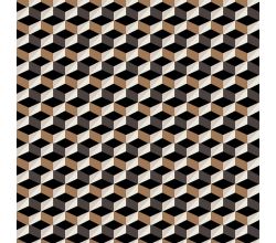 Bengaline Print, Graphic Cubes, Caramel
