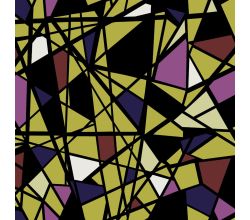 Rayon Spun Satin Print, Leaded Window, Purple