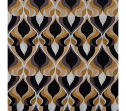 Poly Satin Print, Drops, Caramel