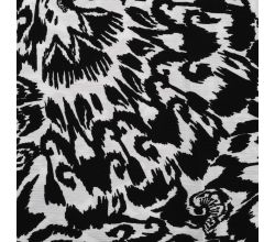 Viscose Crincle, Butterflies, Black/White