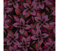 Linnen Viscose Print, Indy Flower, Violet