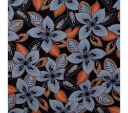 Linnen Viscose Print, Indy Flower, Denim
