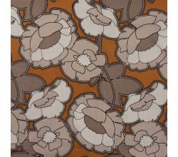 Linnen Viscose Print, Bold Flower, Sand