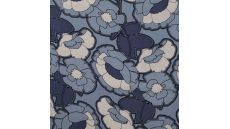 Linnen Viscose Print - Bold Flower, Denim