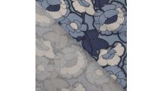 Linnen Viscose Print - Bold Flower, Denim