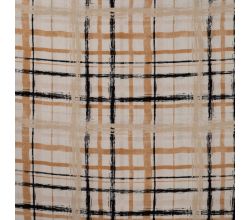 Linnen Viscose Print, Hand Painted Check, Sand