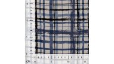 Linnen Viscose Print - Hand Painted Check, Denim
