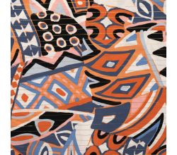 Cotton Voile Lurex, Abstract, Denim