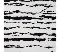 Cotton/Sp Sateen Print, Irregular Stripe, White Black