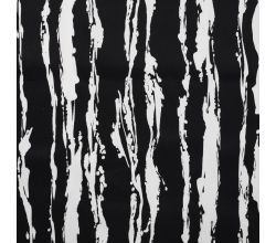 Cotton/Sp Sateen Print, Irregular Stripe, Black/White
