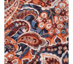 Poly Yoryu Print, Paisley, Denim