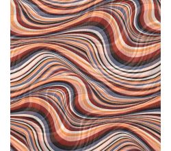 Poly Yoryu Print, Waves, Denim