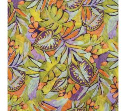 Poly Yoryu Print, Flowers, Dusty Mint