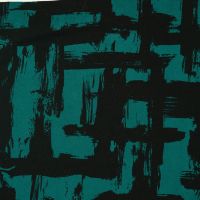 Viscose/EA Jersey Print - Labyrinth, Petrol