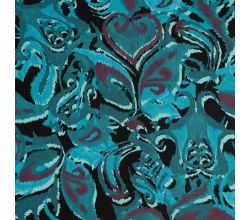 Viscose/EA Jersey Print, Gothic, Petrol