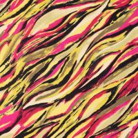 Viscose Twill Print, Waves, Lime