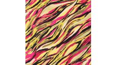 Viscose Twill Print, Waves, Lime