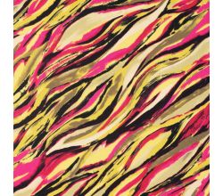 Viscose Twill Print, Waves, Lime