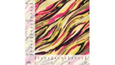 Viscose Twill Print, Waves, Lime
