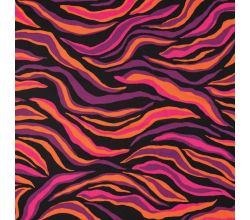 Nylon Mesh Print, Waves, Orange