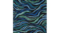 Nylon Mesh Print - Waves, Royal