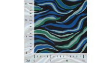 Nylon Mesh Print - Waves, Royal
