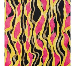 Rayon Spun Satin Print, Garland, Lime