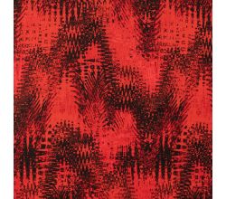 Rayon Spun Satin Print, Zigzag, Red