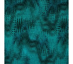 Rayon Spun Satin Print, Zigzag, Petrol