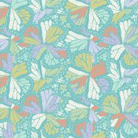 Cotton Voile Print - Butterfly Wings, Aqua