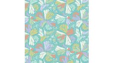 Cotton Voile Print - Butterfly Wings, Aqua