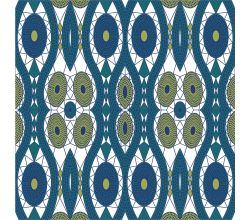 French Terry Print, Ethnic, Touch Petrol