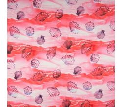 Satin Print, Shells, Coral