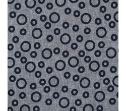 Linen Cotton Jacquard, Circles, Denim