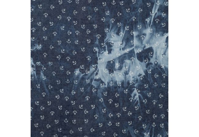 Chambray Tie Dye Print - Denim