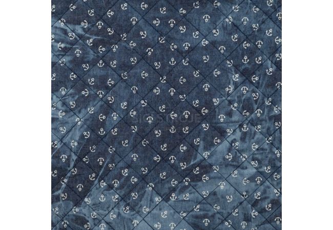 Chambray Tie Die Print Quilt - Denim