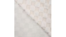 High Low Checked Fur - Ecru