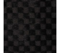 High Low Checked Fur, Black