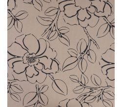 Scuba Suede Flower Print, Big Flower, Taupe