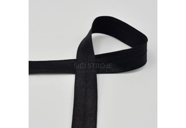 Lemovací elastický proužek, 20 mm - černá